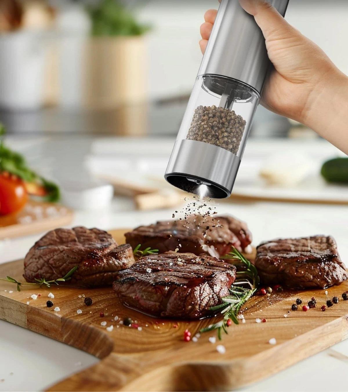 Moulin électrique rechargeable - Assaisonnement précis pour viandes et plats gourmands